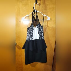 Charlotte Russe Black and White Lace Dress